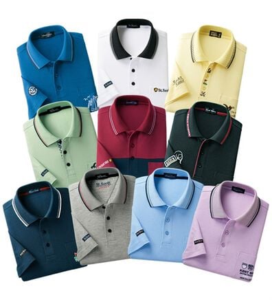 「ブランドデザイン５分袖ポロシャツ（メンズポロシャツ）」