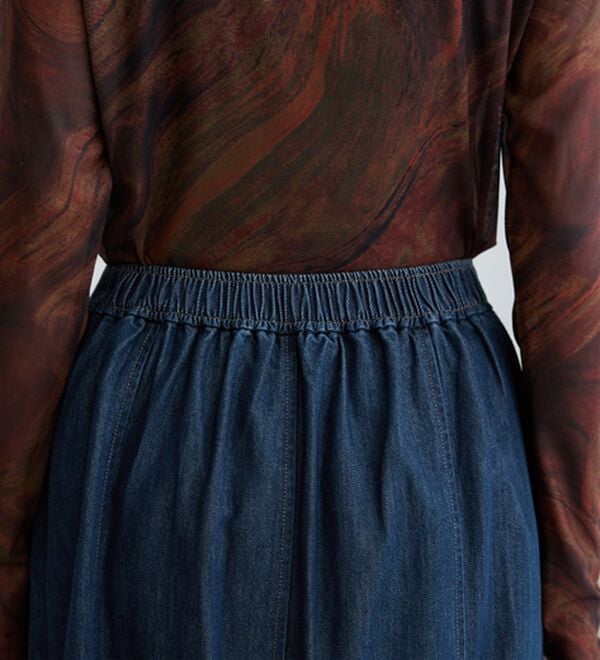 BELLUNA（ベルーナ）の「やわらかデニム素材フレアースカート（ロングスカート）」｜詳細画像