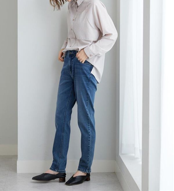 BELLUNA（ベルーナ）の「やわらかストレッチデニム素材スリムパンツ（フルレングスパンツ）」｜詳細画像