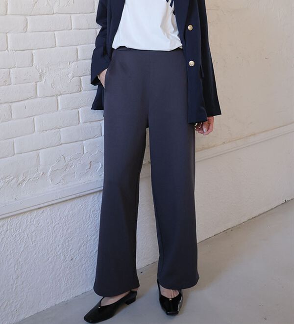 A HAPPY MARILYN（アハッピーマリリン）の「【Ｌ～６Ｌ】丈が選べる 脚痩せ ポンチ カーブパンツ ストレッチ ワイドパンツ（ワイドパンツ・ガウチョ）」｜詳細画像