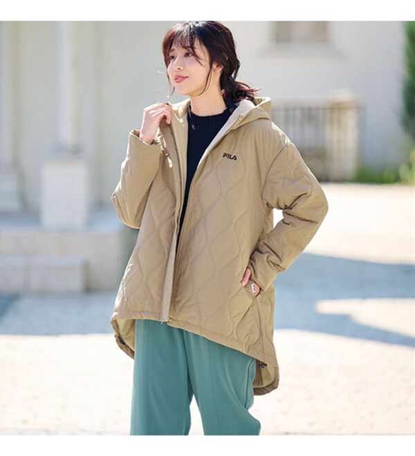 RANAN（ラナン）の「【新色追加】＜ＦＩＬＡ＞裏ボアフリースキルトコート（ハーフコート）」｜詳細画像