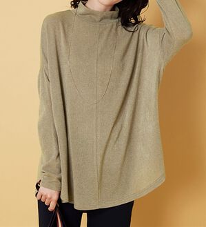 BELLUNA（ベルーナ）の「杢調素材ドルマンデザインチュニック（チュニック）」｜ベージュ