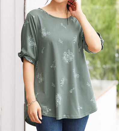 ダーマコレクション　ボタニカル柄チュニック　 グリーン　11号 ボタニカル 柄 チュニック」に該当する通販 - ベルーナ【公式】