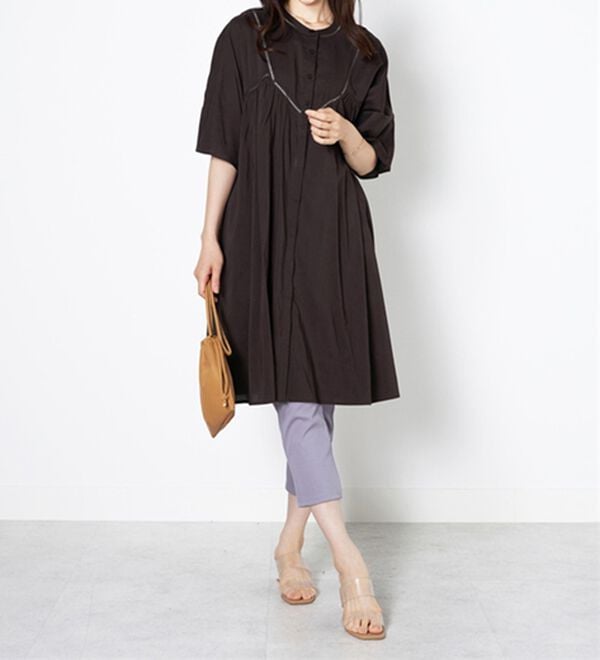 BELLUNA（ベルーナ）の「レース使いフレアーシルエットワンピース（チュニックワンピース）」｜詳細画像