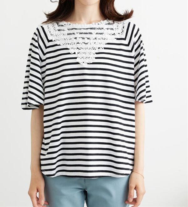 BELLUNA（ベルーナ）の「レース使いポンチョデザインプルオーバー（カットソー）」｜詳細画像