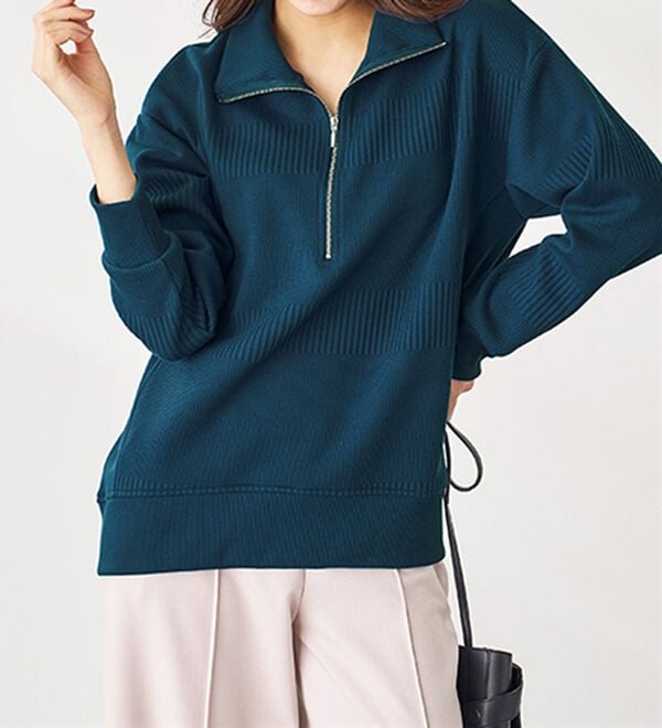 BELLUNA（ベルーナ）の「ボーダージャカードハーフジッププルオーバー（カットソー）」｜詳細画像