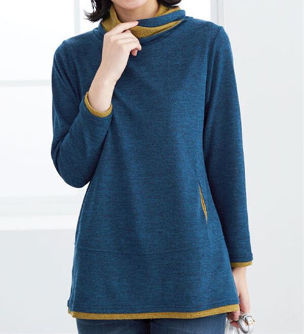 BELLUNA（ベルーナ）の「衿デザイン配色チュニック（チュニック）」｜詳細画像