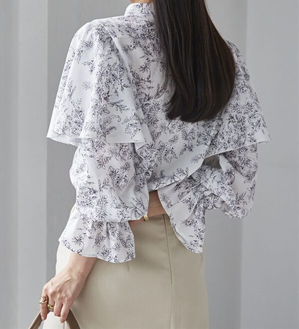 RANAN（ラナン）の「ピンタックフレアー長袖ブラウス（ブラウス）」｜詳細画像