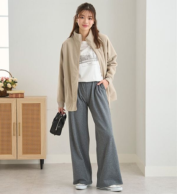 BELLUNA（ベルーナ）の「まるではく毛布！静電防止付裏ファーワイドパンツ（フルレングスパンツ）」｜詳細画像