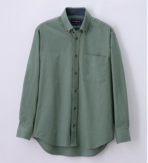 「着心地快適ストレッチネルシャツ（メンズシャツ）」｜カーキ