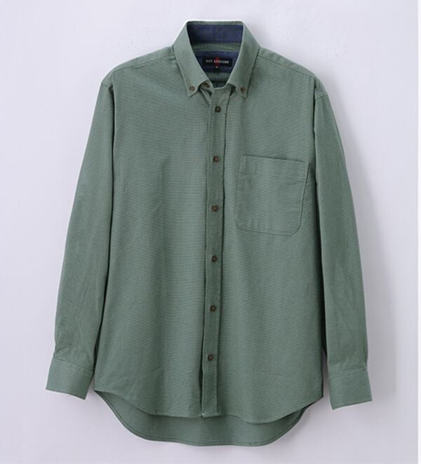 「着心地快適ストレッチネルシャツ（メンズシャツ）」｜カーキ