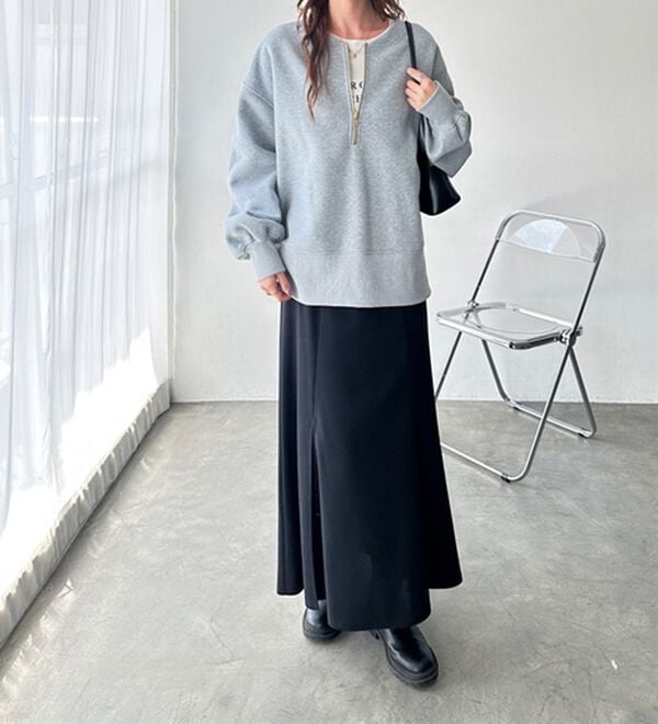 GeeRA（ジーラ）の「【ラク&times;きれい】ハーフジップ裏起毛スウェット（トレーナー・スウェット）」｜詳細画像