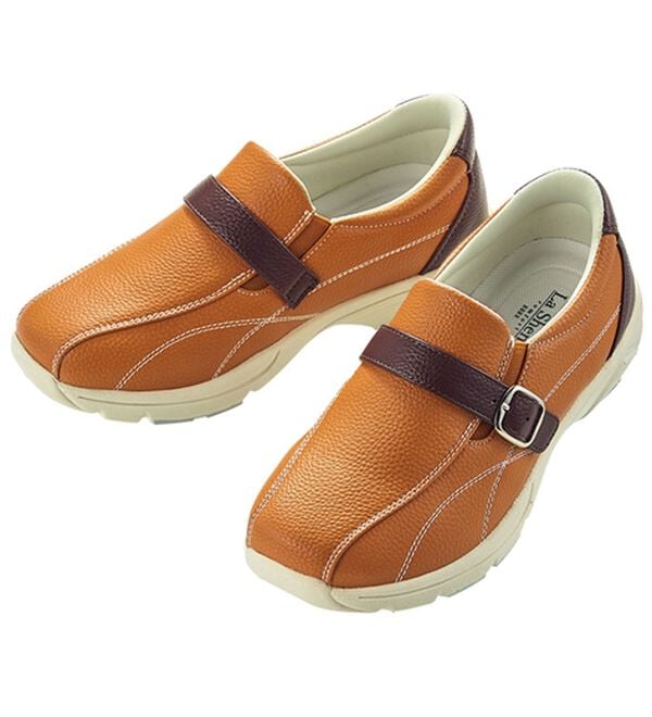 ルフラン（ルフラン）の「＜ラシーナコンフォート＞スッと履けるスリッポン（スリッポン）」｜キャメル&times;ダークブラウン