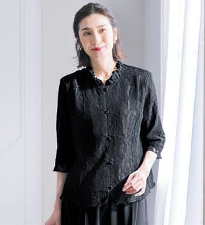 ルフラン（ルフラン）の「フォーマルレースブラウス（ブラックフォーマル（喪服・礼服））」｜黒