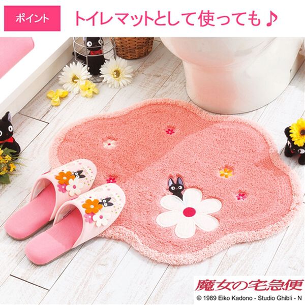 「魔女の宅急便フリーマット・スリッパ　こんにちは＜洗える　トイレマット　玄関マット　ジジ＞（トイレマット）」｜詳細画像