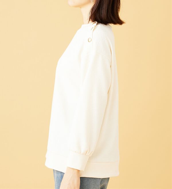 BELLUNA（ベルーナ）の「ジャカード素材肩ボタンプルオーバー（カットソー）」｜詳細画像