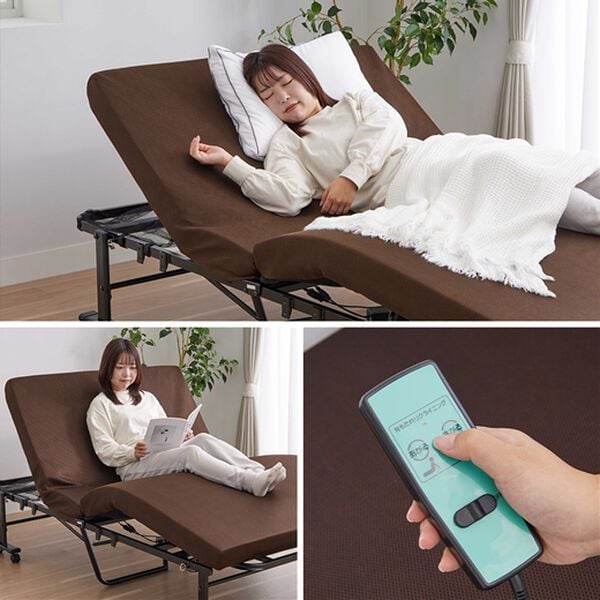 「組立簡単　寝心地が選べる電動ベッド＜折りたたみベッド　コンパクトベッド　折り畳みベッド　リクライニングベッド＞（ベッド）」｜詳細画像