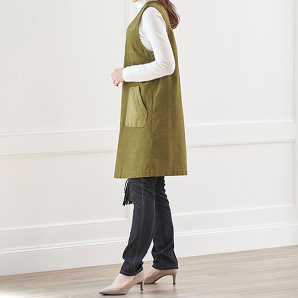 BELLUNA（ベルーナ）の「綿１００％コーデュロイ素材切替ジャンパードレス（チュニック）」｜詳細画像