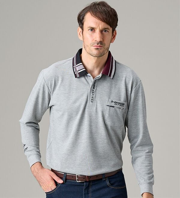 「＜ダンロップ・リファインド＞衿ジャカードデザインポロ（メンズポロシャツ）」｜詳細画像