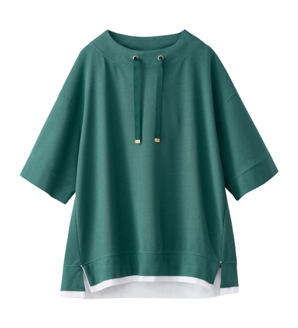 BELLUNA（ベルーナ）の「ワイドネックデザイン重ね着風プルオーバー（カットソー）」｜詳細画像