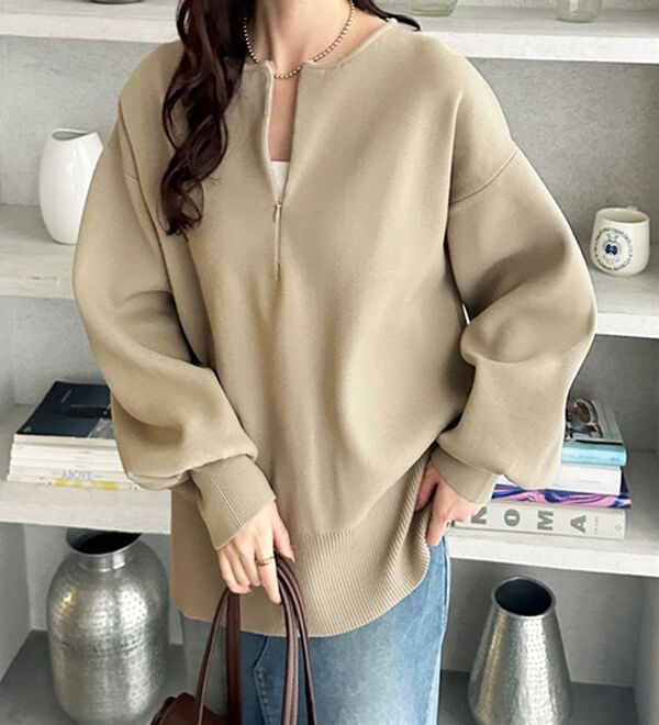 GeeRA（ジーラ）の「ハーフジップニットプルオーバー（ニット・セーター）」｜詳細画像