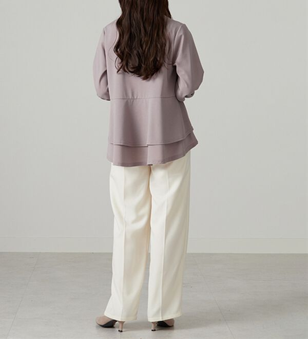 BELLUNA（ベルーナ）の「【再入荷】ボリューム袖美人顔バックフレアーＴブラウス（ブラウス）」｜詳細画像