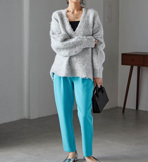 RANAN（ラナン）の「【選べる股下】美脚シルエットタックパンツ（股下６１・６５ｃｍ）（フルレングスパンツ）」｜詳細画像