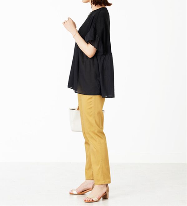 BELLUNA（ベルーナ）の「【Ｌａｇｒｉｌｕａ】異素材使いギャザーチュニック（カットソー）」｜詳細画像