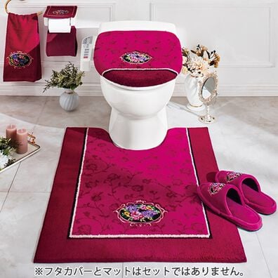 「シェニール織トイレタリー（ロゼ）（トイレマット）」