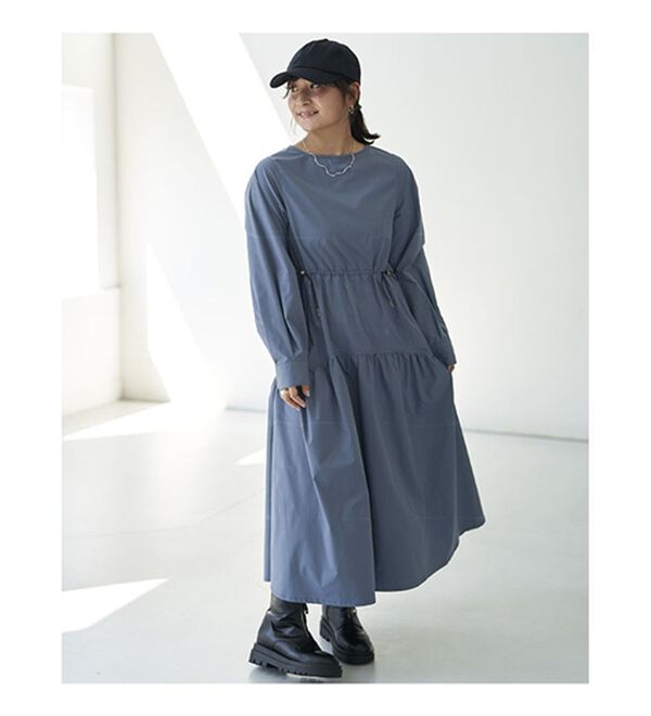 BELLUNA（ベルーナ）の「ウエストギャザーゆったりワンピース（その他ワンピース）」｜詳細画像