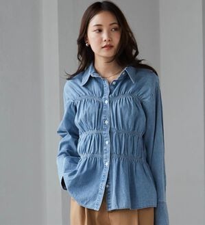 RANAN（ラナン）の「ライトデニムシャーリングデザインシャツブルー（シャツ）」｜詳細画像