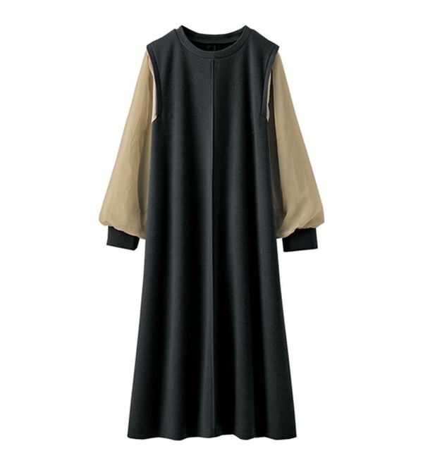 BELLUNA（ベルーナ）の「シアー袖デザインワンピース（その他ワンピース）」｜詳細画像