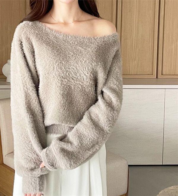 GeeRA（ジーラ）の「【YOUING.】オフショルフェザーヤーンニット（ニット・セーター）」｜詳細画像