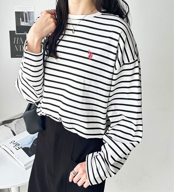 GeeRA（ジーラ）の「【Ｕ．Ｓ．ＰＯＬＯ ＡＳＳＮ】オーバーサイズ刺しゅうロンＴ（カットソー）」｜詳細画像