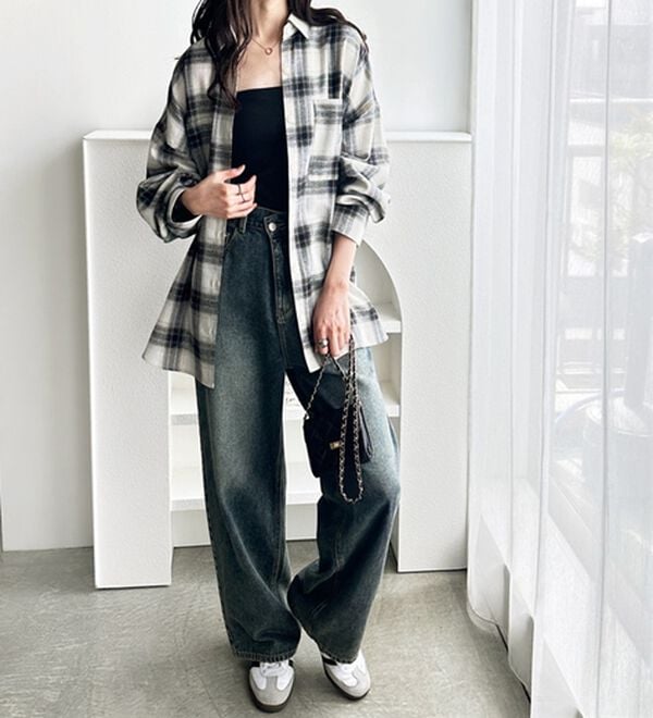 GeeRA（ジーラ）の「チェックロングシャツ（シャツ）」｜詳細画像