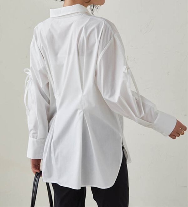 RANAN（ラナン）の「ウエストタック袖リボンシャツ（シャツ）」｜詳細画像