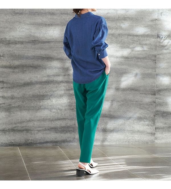 RANAN（ラナン）の「パール調ボタン使いデニム調シャツ（ブラウス）」｜詳細画像