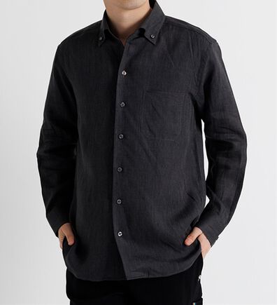 「＜コムルヴァン・オム＞大人のフレンチリネン１００％シャツ（メンズシャツ）」