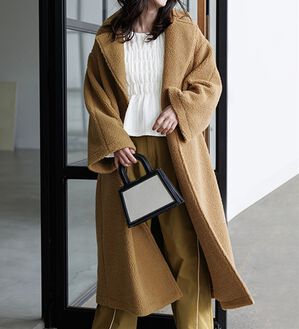 ムートンライクボアロングコート - ベルーナ【公式】