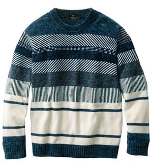 「１枚で主役級華やかモールセーター（メンズニット・セーター）」｜ネイビー