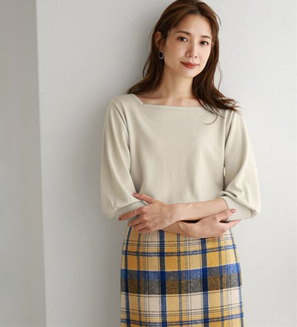 Pierrot（ピエロ）の「【選べるネック】シルクタッチバルーンニット（ニット・セーター）」｜詳細画像