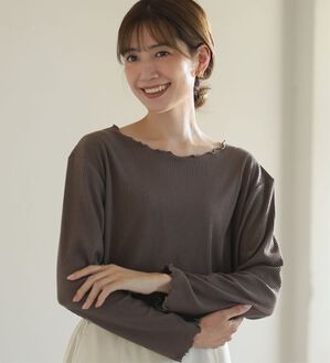 A HAPPY MARILYN（アハッピーマリリン）の「【Ｌ～６Ｌ】Ｒｉｎ こだわったのはシルエットと着心地 すっきり リブ カットソー トップス（カットソー）」｜詳細画像