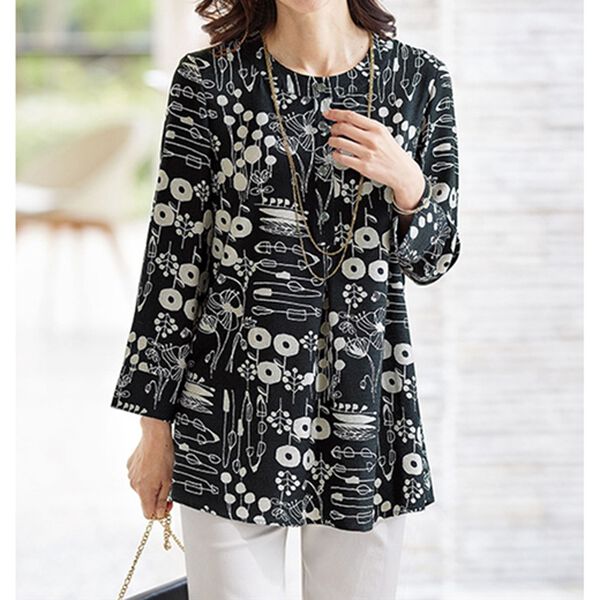 BELLUNA（ベルーナ）の「ナチュラル柄プリントブラウス（ブラウス）」｜詳細画像