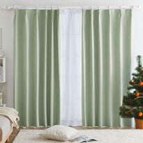 iellio（イエリオ）の「１００％遮光＆防音＆断熱保温ＵＶ見えにくいレース付カーテンセット＜４枚組・遮光１級・無地・洗える・形状記憶加工・新生活＞（ドレープカーテン）」