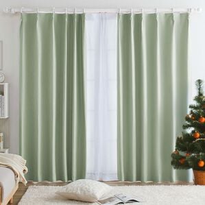 iellio（イエリオ）の「１００％遮光＆防音＆断熱保温ＵＶ見えにくいレース付カーテンセット＜４枚組・遮光１級・無地・洗える・形状記憶加工・新生活＞（ドレープカーテン）」｜詳細画像