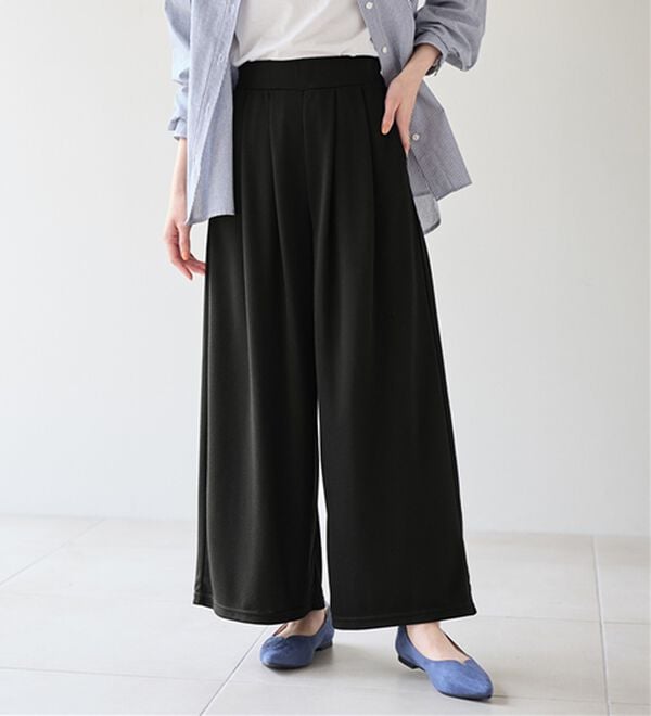 ぽーん 楽ちんきれい美脚ワイドパンツ - ベルーナ【公式】