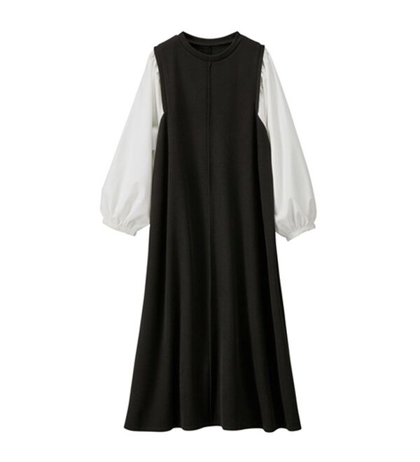 GeeRA（ジーラ）の「袖異素材カットソーワンピース（カットソーワンピース）」｜詳細画像