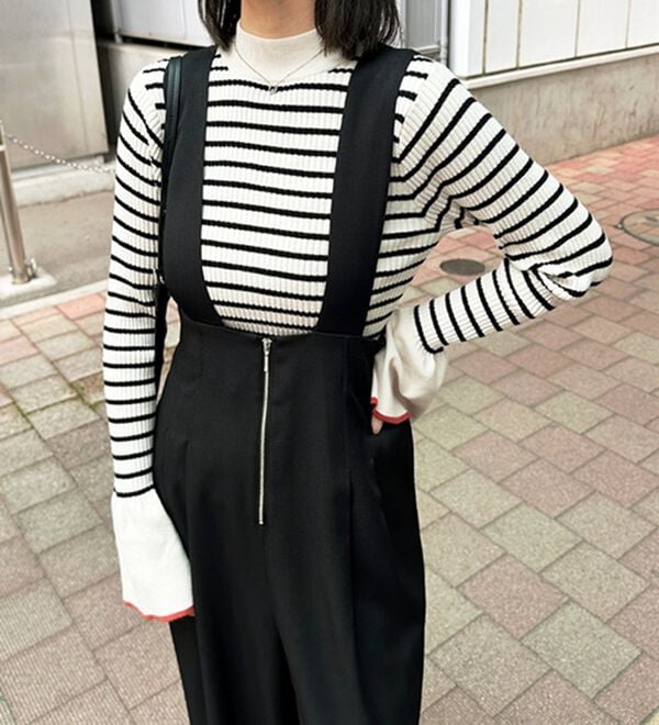 GeeRA（ジーラ）の「フロントジップハイウエストサロペット（オールインワン）」｜詳細画像