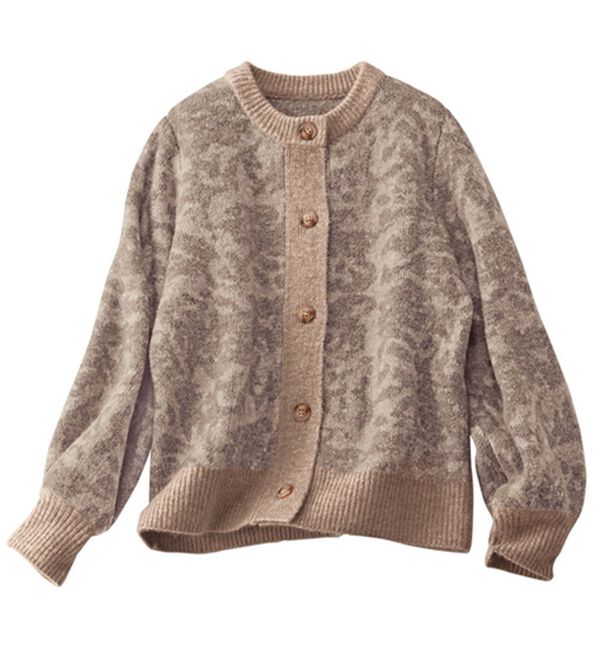 BELLUNA（ベルーナ）の「配色ジャカードニットショートカーディガン（ニットカーディガン）」｜詳細画像