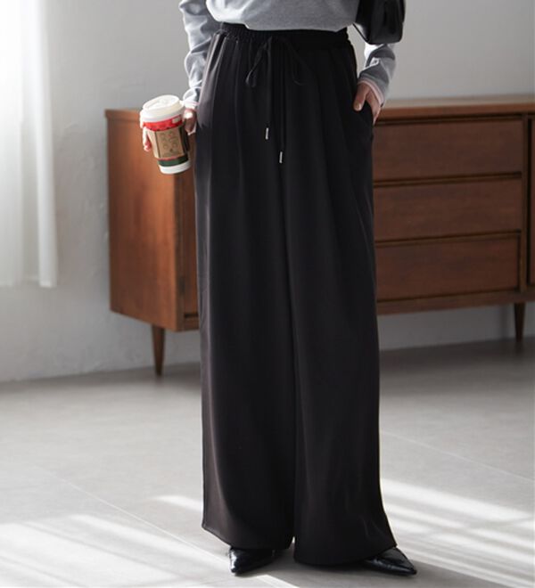 RANAN（ラナン）の「ひんやり！とろみ2タック体型カバーパンツ（フルレングスパンツ）」｜詳細画像